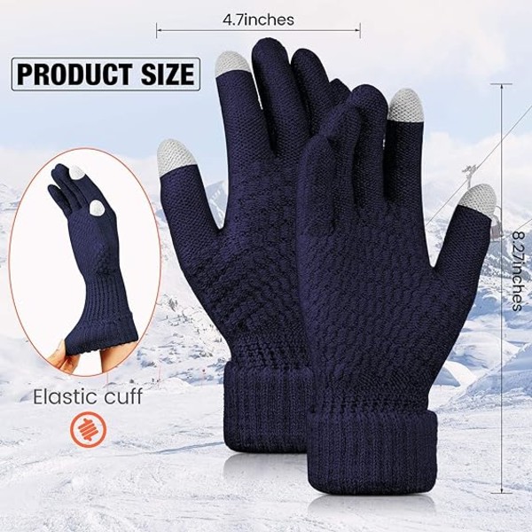 4 Pairs Women's Touchscreen Winter Gloves