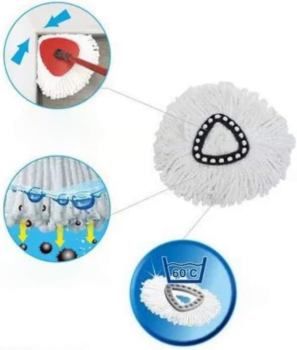 2 stk Easy Wring Mop-erstatning, Mikrofiber for Vileda