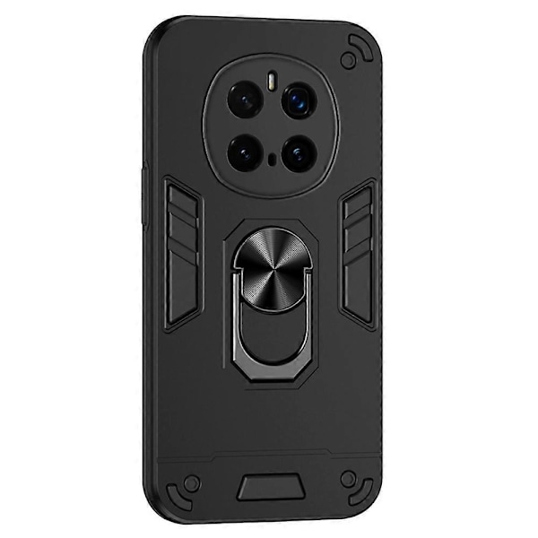 För Honor Magic7 Pro 5G Skal PC TPU Fallskydd Mobilskal med Ringstativ - Svart Black
