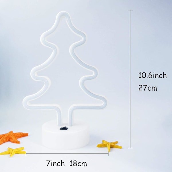 Juletre Neon Lys LED Neon Lys Juledekor USB/Batteridrevet Juletre Lys Julebordpynt til Bord Juletre