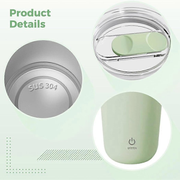 350ml Automatisk Blender Kaffe Mælk Juice Blender Elektrisk Rustfrit Stål Green