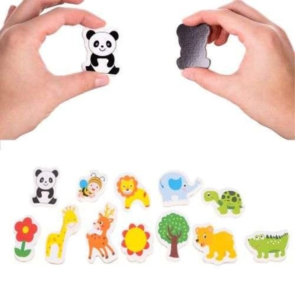 12-pack - Starka kylskåpsmagneter / magneter - Djur Multi