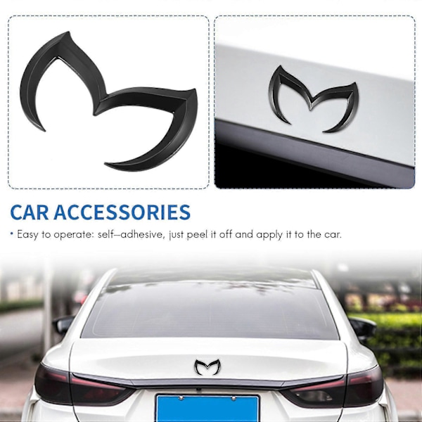 Sort Evil M Logo Emblem Badge Decal til Mazda Alle Model Bil Karosseri Bagagerum Decal Sticker Navneplade Boris