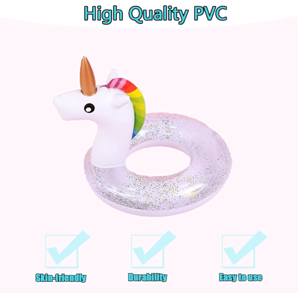Sommer Oppustelig Badering Pool Float, Oppustelig Pool Float - Søde Glitter Svømmeringe Strandfest Vandunderholdning