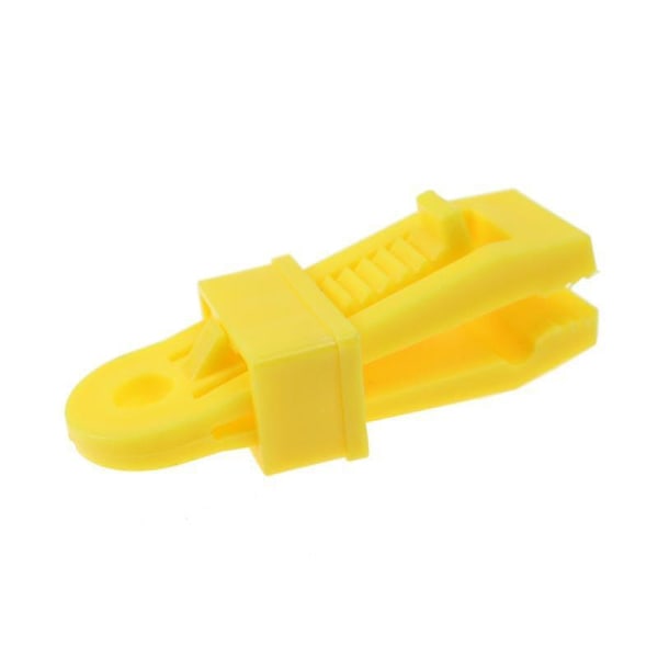 10 stk. Gul Presenningsclips, Teltclips, Plastclips - Til Udendørs Aktiviteter
