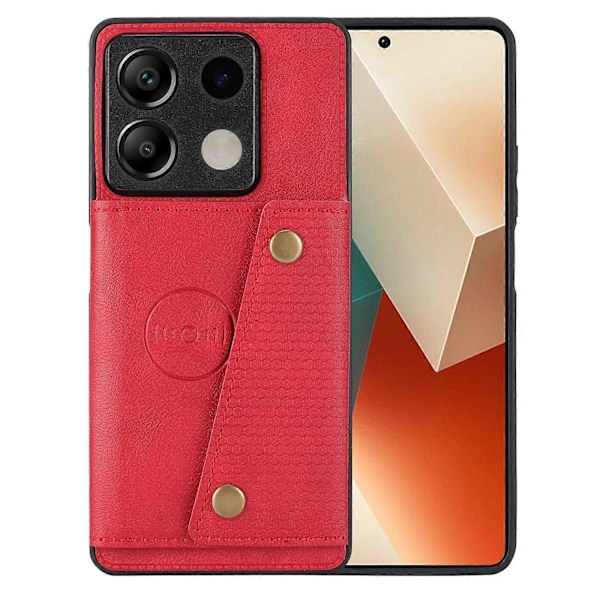 For Xiaomi Redmi Note 13 5G Deksel PU Lær+TPU Anti-fall Telefondeksel med Kortholder Style E