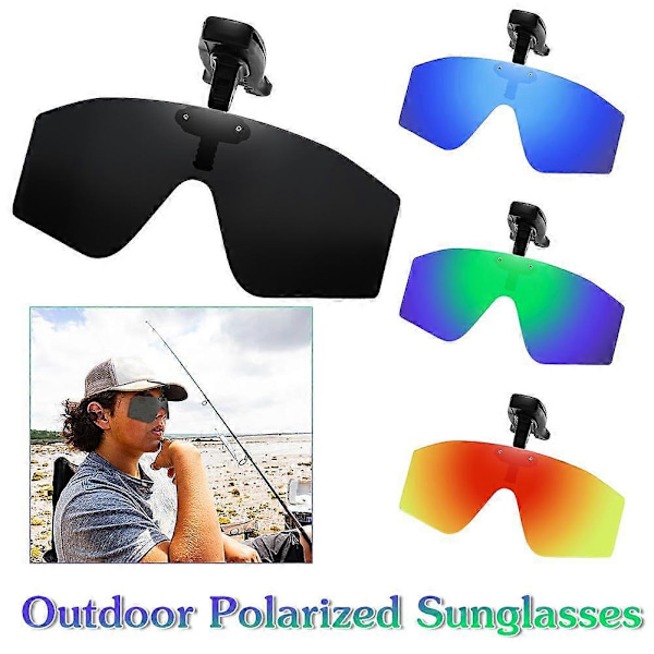Polariserte Fiskebriller Hatt Visir Sport Klips Cap Clip On Solbriller Anti-UV Black