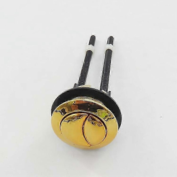 38mm Toalett Dubbel Spolning Tryckknapp, Universal Guld Cistern Toalett Spolningsknappar Standard Ersättningsdel Tillbehör för Badrum Toalett Vattentank