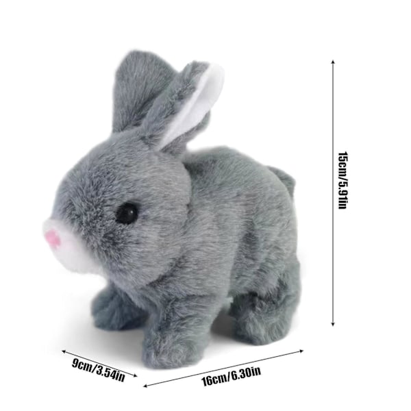 Bunny Interaktivt Læringslegetøj, Kanin Kan Gå Og Tale - Gray