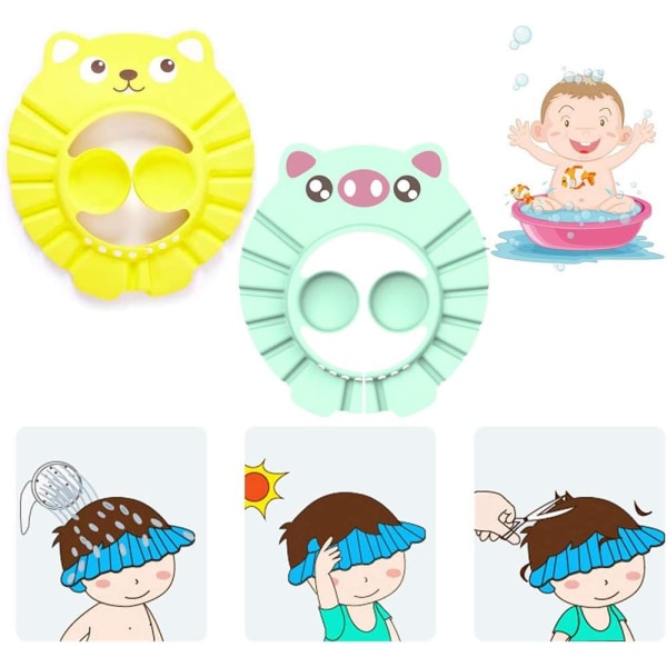 Baby Shower Cap (Grön Gul), Baby Shower Hat, Justerbar