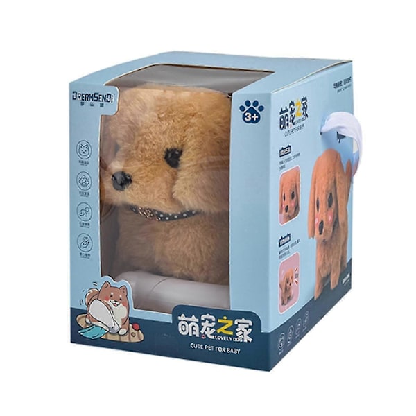 Robotvalp, Min Realistiske Robotvalp Milow Realistisk Gående Teddy Plussj med Eske Golden Retriever