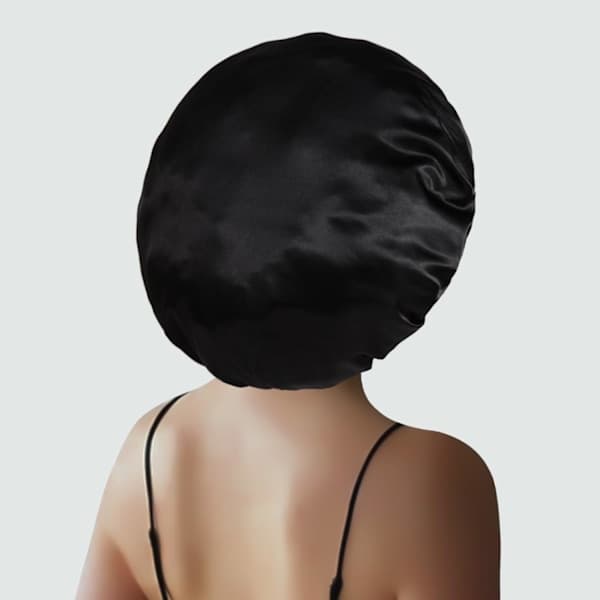 Extra Stor Satin Bonnet Hårmössa, Huvudomkrets 58 cm Siden Bonnet för Sovning, Jumbo Siden Sovhatt för Kvinnor Flätor,A
