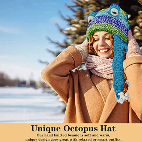 Hand-woven octopus hat for European and American adults in the