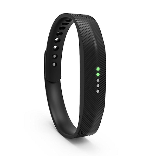 Sports Silikone Armbånd Udskiftningsarmbånd til Fitbit Flex2 Smartwatch Black L