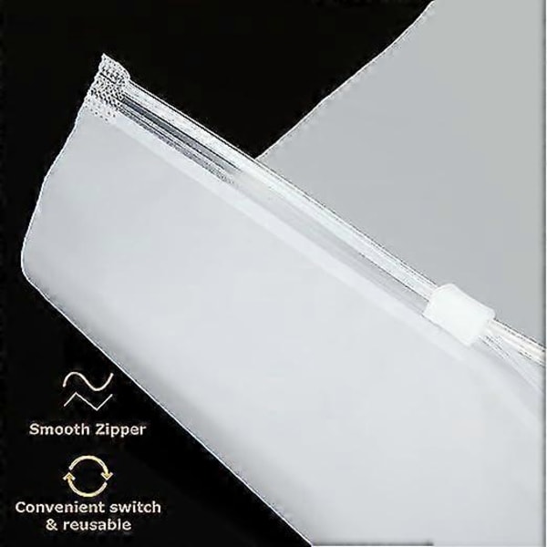 20 st Frostat Zip Lock-påsar för Kläder, Återförslutningsbara Plastpåsar för Klädförvaring 20X30CM