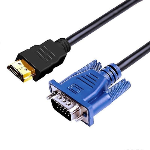 1,5 m HDMI-kompatibelt til VGA-kabel Anti-interferens Høj Klarhed HDMI-kompatibelt Han til VGA Han Konverter til Desktop JIKAIX