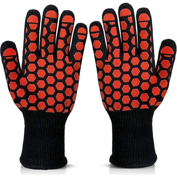 Heat Resistant Gloves: 350 Degree Oven Gloves - Comes with Heavy Duty Silicone Oven Gloves, Grilling, Baking, Cooking Safe for Men and Women Black