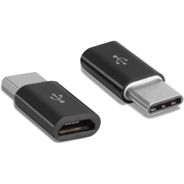 Svart 6-pack Micro USB till USB-C Konverteringshuvud Typ Android