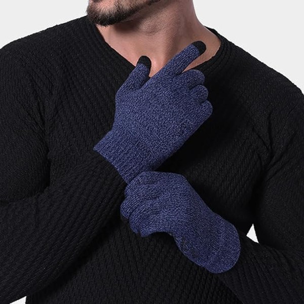 3 Pairs (Black/Grey/Dark Blue) Winter Gloves for Women and Men,