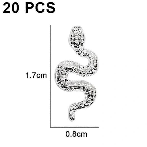 3D Orm Nagelpynt Legering Orm Bølge Krystall Rhinestone Nageldekorasjon DIY, TH