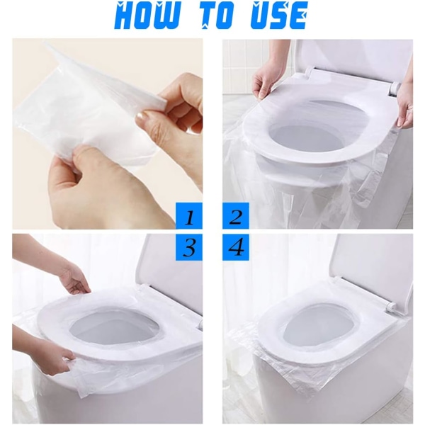 Pack of 50 Toilet Lid Covers Antibacterial Waterproof