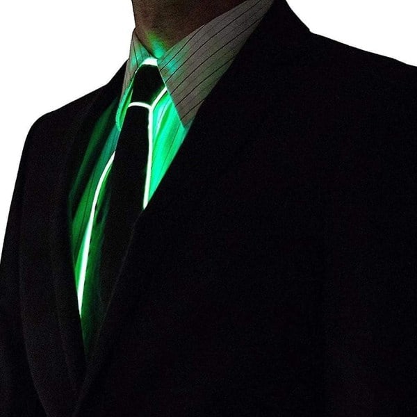 (Grön) LED lysande slips lysande slips neonljus Led slips Led lysande slips cool och ny slips lämplig för fest