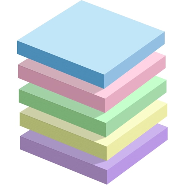 500 st Självhäftande Memolappar Set Färger Super Sticky Notes Pastell 76mm X 76mm Kontorsmaterial Skrivmaterial för Studier