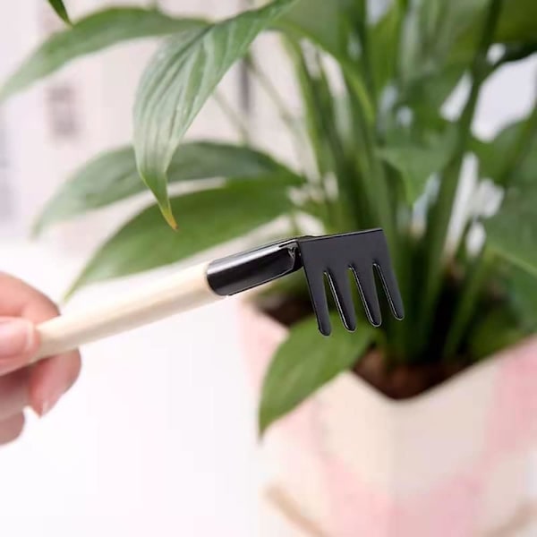 3 Dele Blomsterhavearbejde Sæt Miniature Havearbejde Rive Skovl og Spade Sukkulent Planter Værktøj til Indendørs Miniature Have