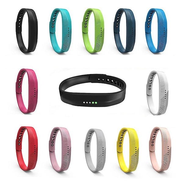 Sport Silikon Armbånd Erstatningsarmbånd for Fitbit Flex2 Smartklokke Black S