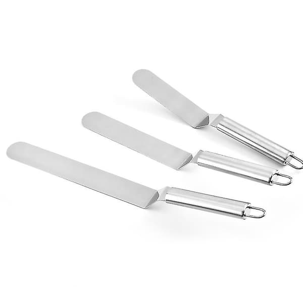3 stk. Vinklede Konditorspatler, Rustfrit Stål