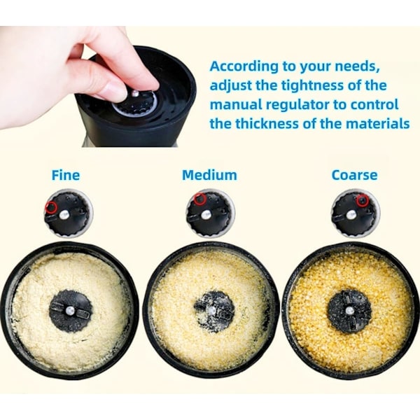 Salt & Pepper Mill Sets, 2 stk Premium Black Pepper Grinder, Justerbar Grovhet, Manuelle Pepperkverner ABS Glass Grinder