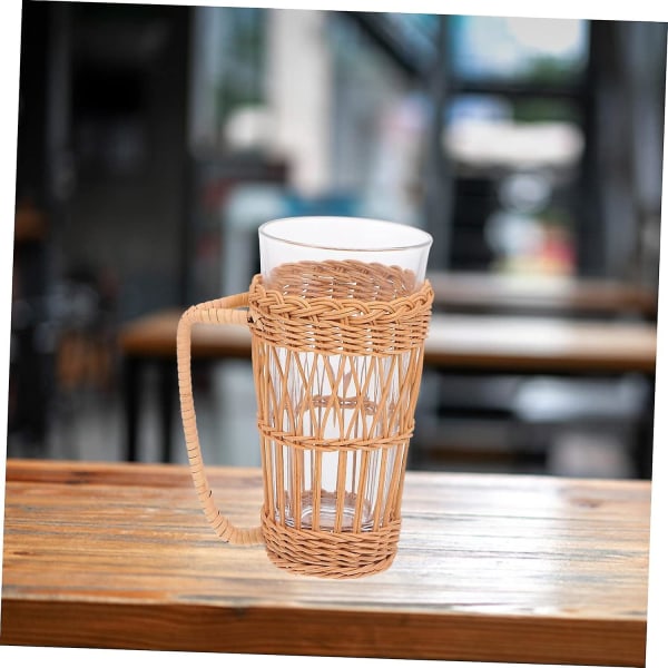 1 stk. (uden glas) Glassæt Vævet kopholder Øl kan dækker Kaffe kopholder Kop beskyttende dækning Kop ærme Vand kop ærme Mori afdeling Ratta