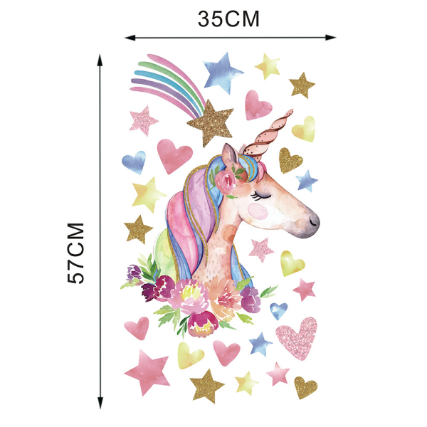 Unicorns Wall Decals Peel and Stick Wall Decals Avtagbar vägg