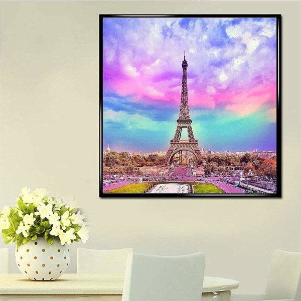 5D timanttimaalaus Eiffel-torni (30X40cm) 2 sarjaa