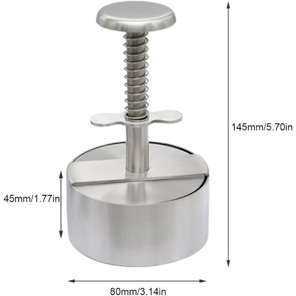 Justerbar Burgerpress Hamburgare Patty Maker med Fjäderknapp, Rostfritt Stål Non-Stick Fylld Hamburgare Press Maker 8cm