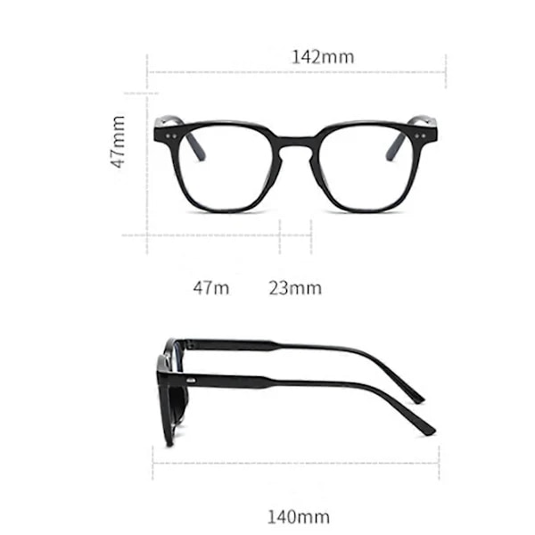 Sinivalosuojalasit, 2 kpl Pyöreät Anti-sinivalo PC-pelilasit Muotilasit, Blue Light Blocking Glasses, Ilman Vahvuuksia