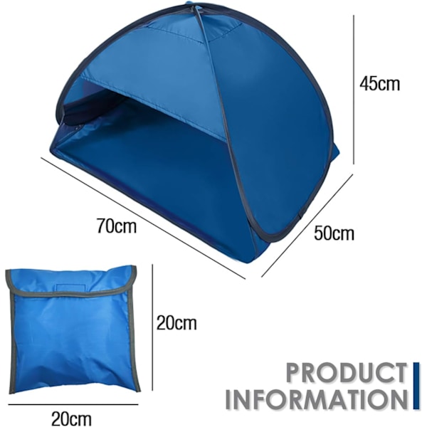 Pop Up Strandtält, Portabelt Mini Personligt Solskydd UV-skydd, Ansikts- och Huvudskyddstält, Mini Strand Solskydd