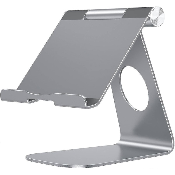 Justerbart nettbrettstativ, iPad-stativ, skrivebordsstativ i aluminium JKW Grey