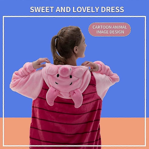 Tonwhar Spædbarn Tiger Dinosaur Dyre Udklædning Kostume Hætte Romper Jumpsuit Piglet 115cm