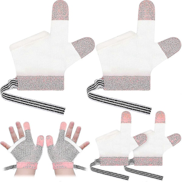 2 par Stoppa Tummsugande Finger Skydd Rosa Andningsbar Baby Finger Sugande Stoppa För Baby red S