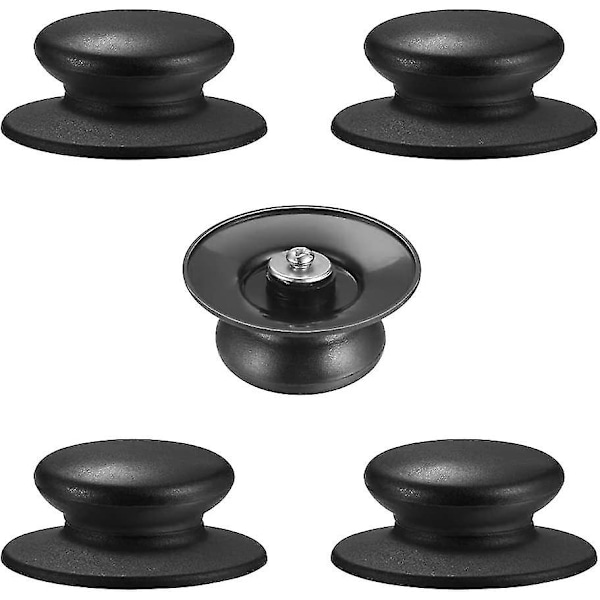 5-pakks Pottelokkhåndtak, Bakelite Rund Knopp, Universal Håndtak for Kokkeutstyr, Varmebestandig