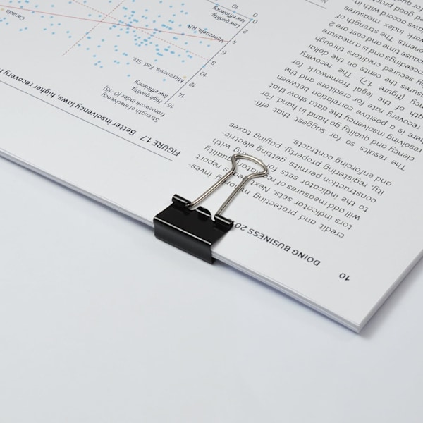 Foldback Clips, Sort, Pakke med 10 25mm