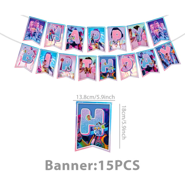 Kpop Devil Hunter-tema bursdagsfestutstyr bursdagsbanner