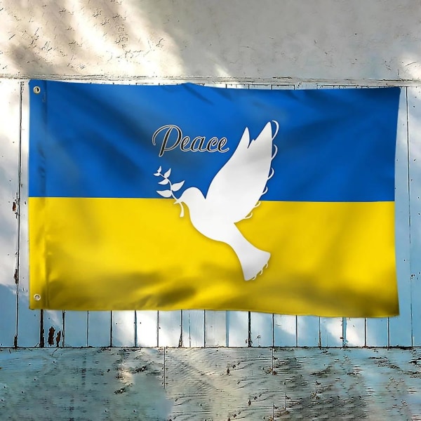 Peace Flag (90x150 Cm (h)) Peace Dove Flag, Peace Flag, Polyester, Peace Pigeon For Outdoor Decoration