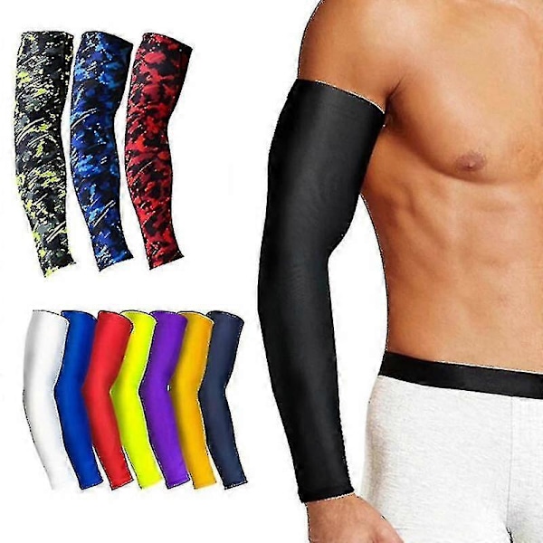 Andningsbara, snabbtorkande, UV-resistenta löparärmar, basketarmbågsskydd, träningsarmbågsskydd HY A Red Lightning XL