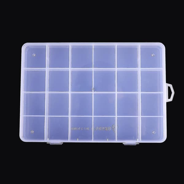 24 Rom Plastboks Smykker Perle Oppbevaringsbeholder