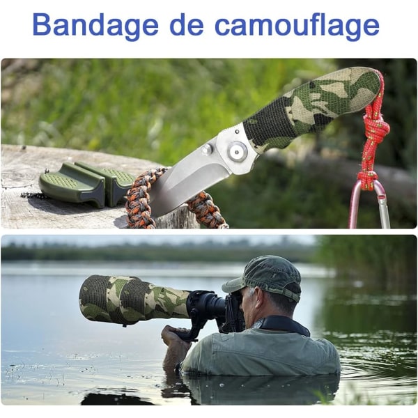 8 Rullar Kamouflage-Tejp Självhäftande Bandage Camo