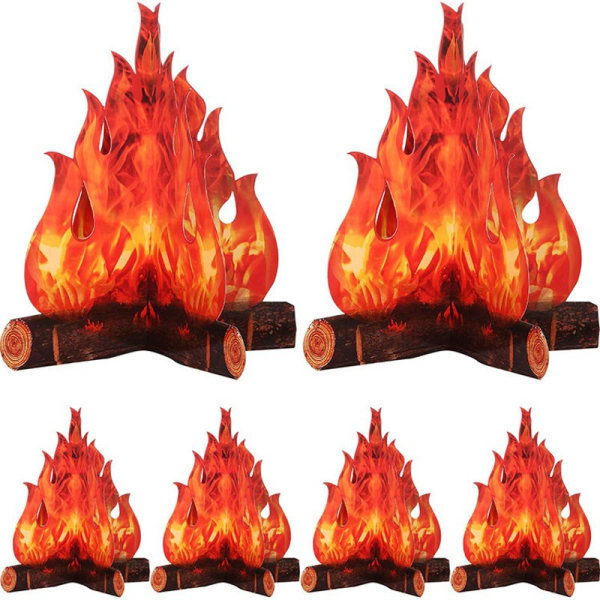 2 stycken 3D Flame Torch Centerpiece Kartong lägereld