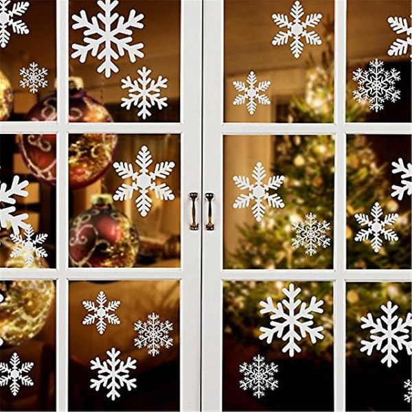 108 stycken julsnöflinga fönsterdekal Pvc-avtagbar