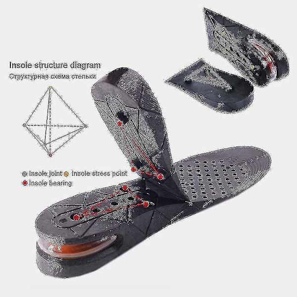 Näkymätön pohjallinen korkeuden lisäämiseen, 3 cm:stä 9 cm:iin, korottava tyyny, säädettävä 3cm